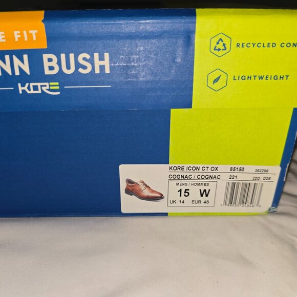 Nunn Bush Kore Icon Ct Oxford in Cognac, Men's Size 15 Wide, New in Box - Picture 9 of 9